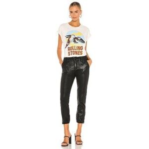 Paige Women Mayslie Jogger Stretch Denim Pants In Black Fog Luxe Coating Size 27